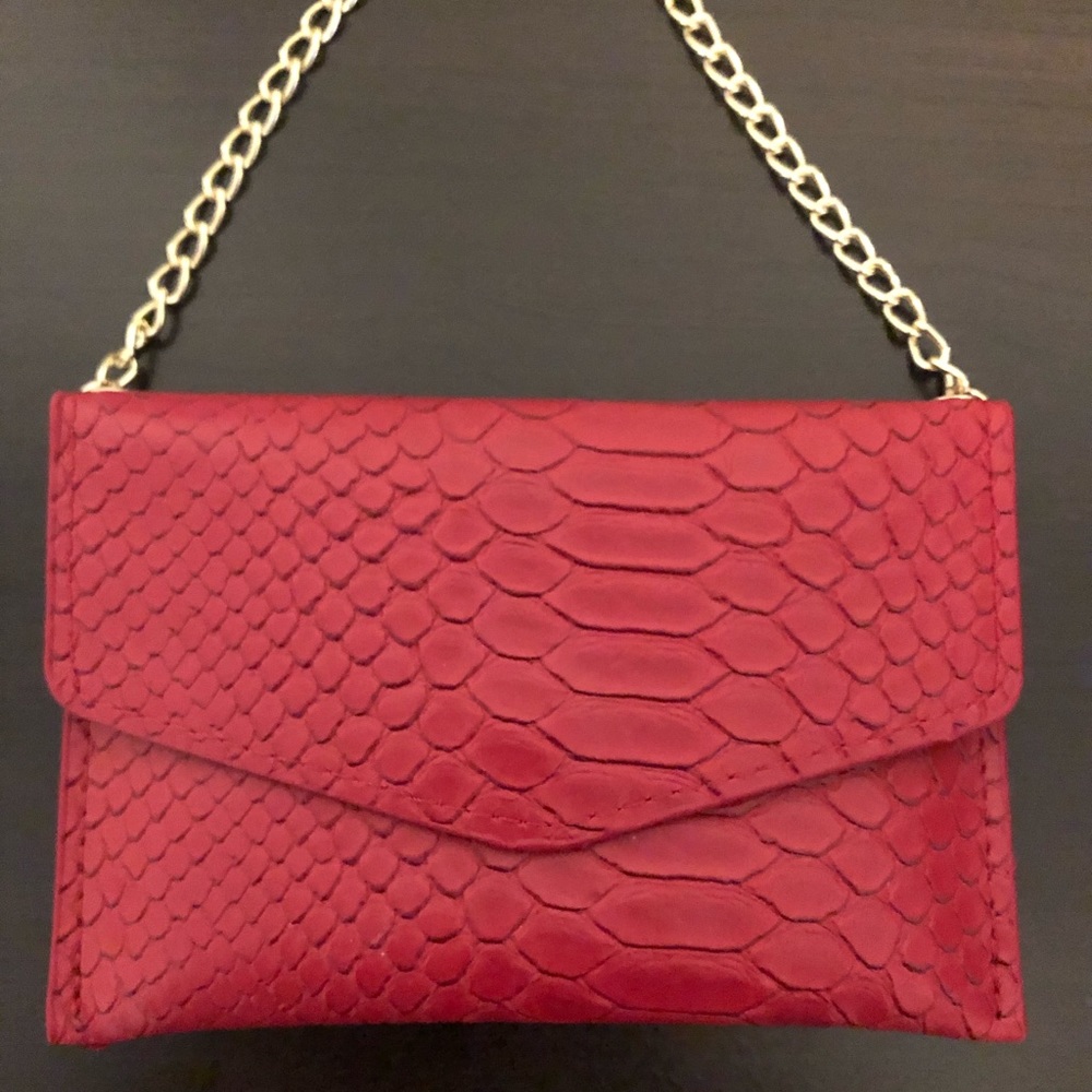 New Ava + Kris Ruby Red Snake Purse.